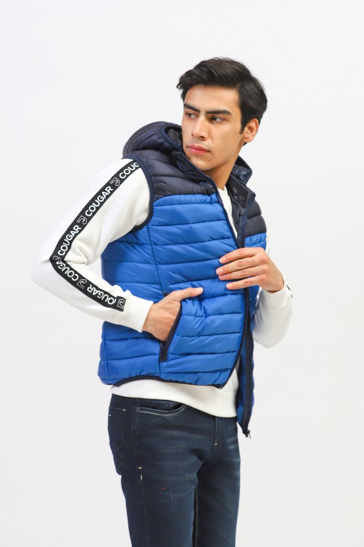 Two Color Sleeveless Puffer Jacket